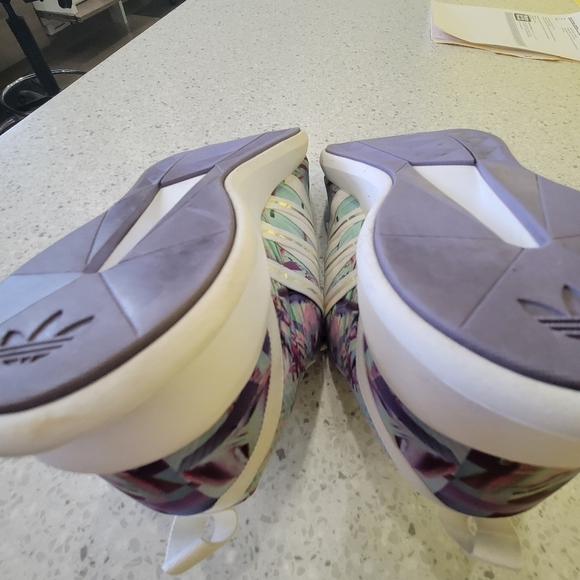 Adidas SI Loop Racer Casual Sneakers Purple Abstract Women size 10 US pre owned - Picture 10 of 12